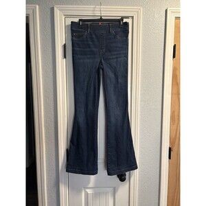 Spanx Flare Jeans Womens Medium Pull On Midnight Shade Stretch High Rise Shaping